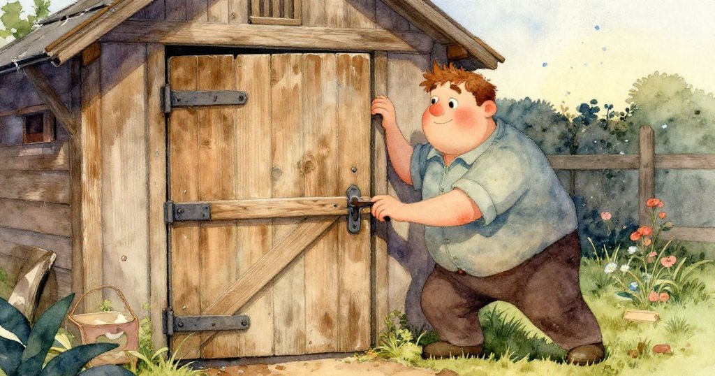 Celia與Max的手特寫，手指緊握老舊木門，藍色油漆碎片在光影中飛舞，展現協作精神。