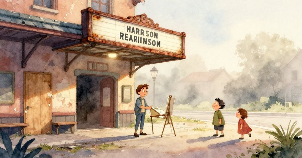 Harrison仔細檢查調色盤和毛筆，手部特寫展現創作準備，溫柔晨光襯托工具細節，充滿期待與專注。