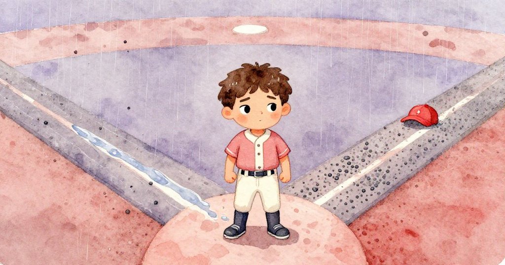 班在兩條路口前停住腳步，將紅帽別於腰間，眼神中透露掙扎與決斷，晨光映襯場景。