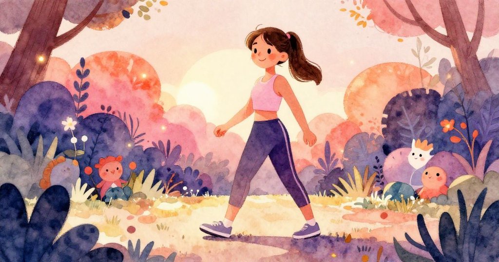 June在低角度視角下輕敲鞋子，自信且堅定，背景花園光影柔和，突顯比賽前的期待與熱情。