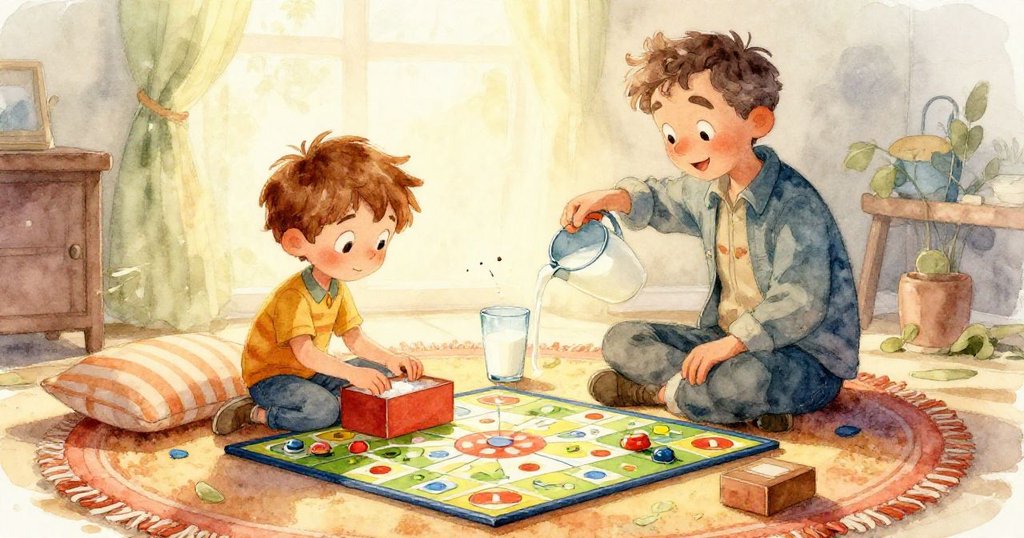 從貓視角觀察, 活潑小貓在桌下奔跑, 搖動條紋抱枕, 呈現家庭室內溫馨而俏皮的動感畫面。