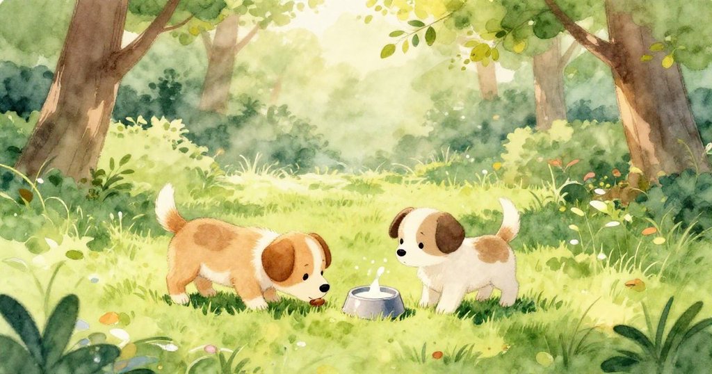 從小狗視角看見牛奶濺出和浸濕麵包，小螞蟻勤快圍繞麵包屑，細節令人驚奇，生動自然。