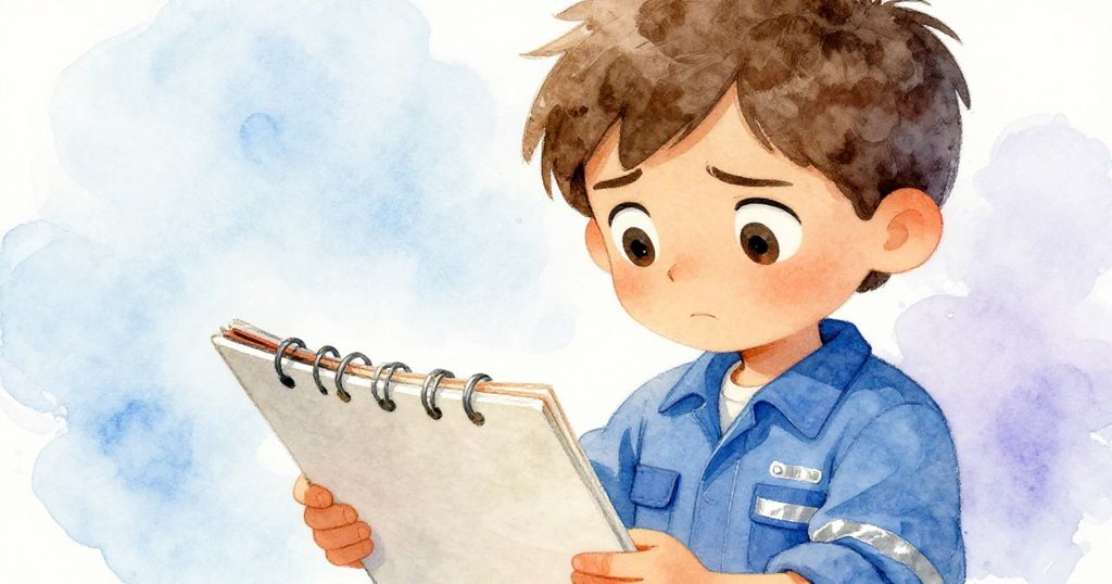 Leo特寫鏡頭中神情認真緊張，手中畫冊險些滑落，背景模糊呼應情節發展與創作曙光。