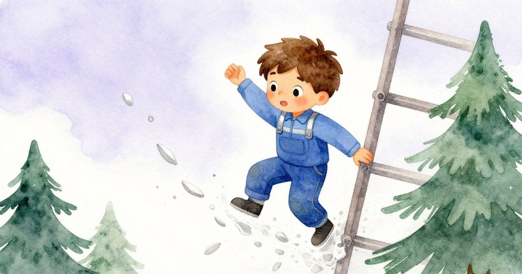 Leo穩重下降於微顫地板上，飛散的灰泥碎片在光影中閃爍，動態展現故事發展至過渡高潮。