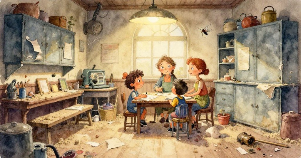 Leon仔細擦拭舊蒸汽機銅身,手上展現溫柔與專注,細緻磨痕透露過往匆忙記憶,情緒沉靜又期待。