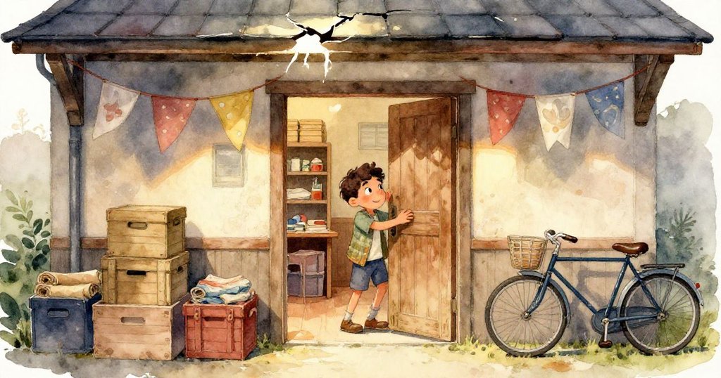 馬特奧專注握緊生鏽梯子，他的指尖感受著歲月痕跡，細微調整步伐，表現出堅定與細心的情懷。