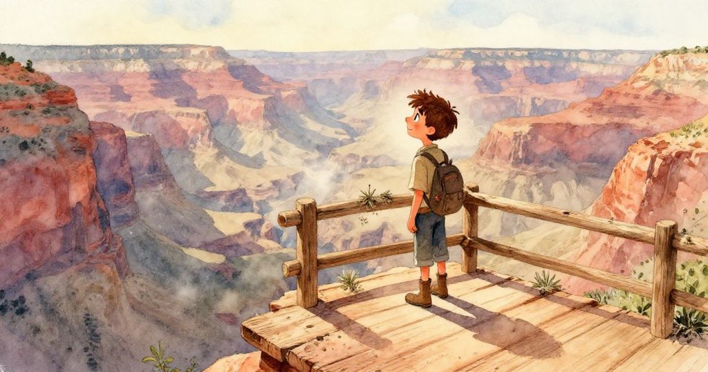 小李專注地運用粉筆在畫本上描繪峽谷, 雙手靈巧動作, 表情專注而堅定, 敘述創作過程的細膩情感。