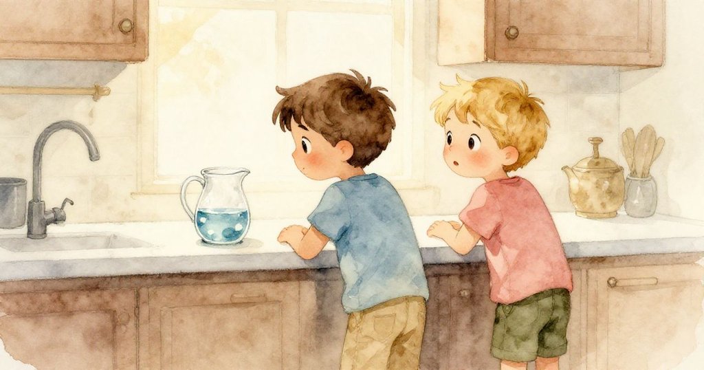 Leo輕放水壺後,Tim與他靜觀平靜櫃檯上水面,臉上流露滿足與釋然,溫馨場景收尾。