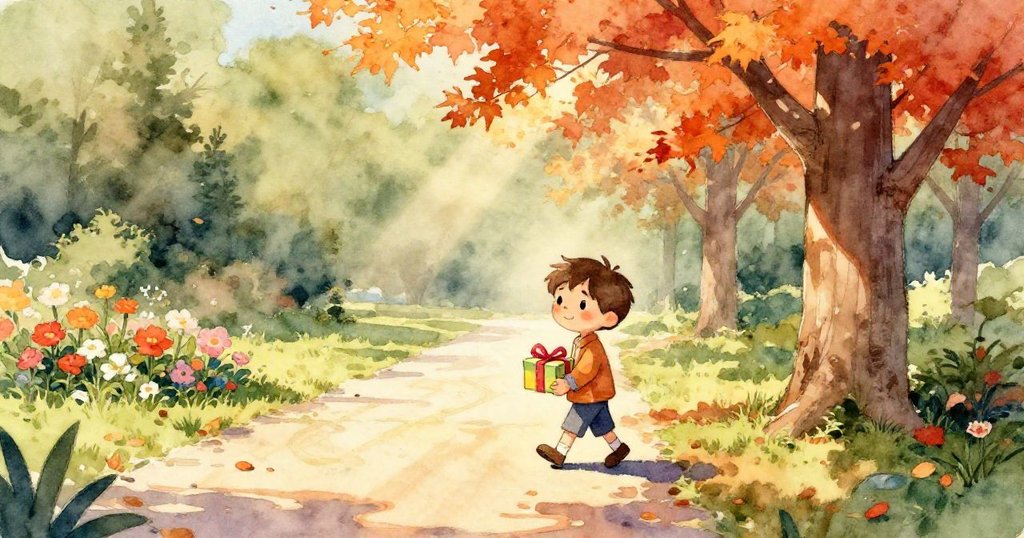 黎奧的鞋子穩步踏在剛播種的小草上，紛飛的草種與大地色彩交織，展現細膩的自然觸感與細節。