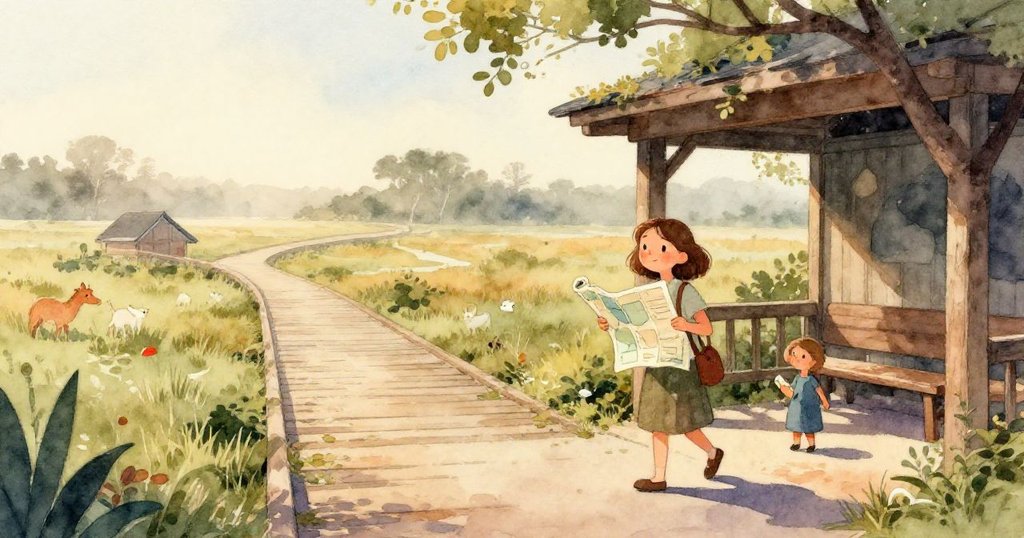 Tess 的雙手在陽光下展開古舊地圖與數據記錄器,細節豐富展現探索精心準備的情景。