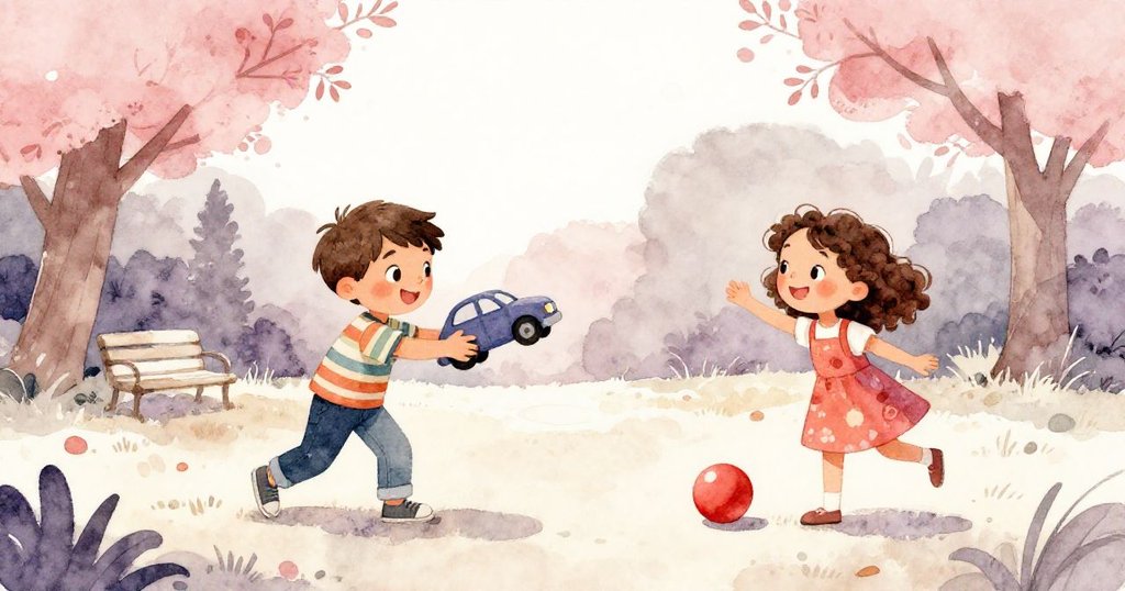 米洛與佐伊歡笑重逢，齊心取回玩具車，庭院中紅球向盒子滾動，展現出慶祝與溫馨的結局。