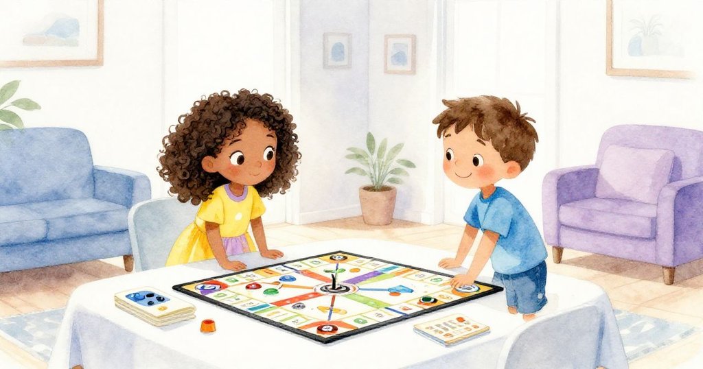 最終畫面展現安靜房間，Lena與Tom微笑欣賞已整備好的桌遊和故事書，光影柔和，營造出平和溫馨的結局