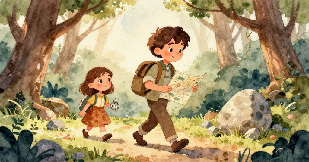 小瓢蟲繞著Hazel手中發光的指南針飛行，近距離細節突顯出自然奇妙與探索發現的驚喜