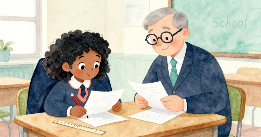 故事尾聲中,學校作家收集頁面,Mia在落下的尺下拾起紅色鉛筆,臉上呈現輕鬆與喜悅,溫馨告別混亂。