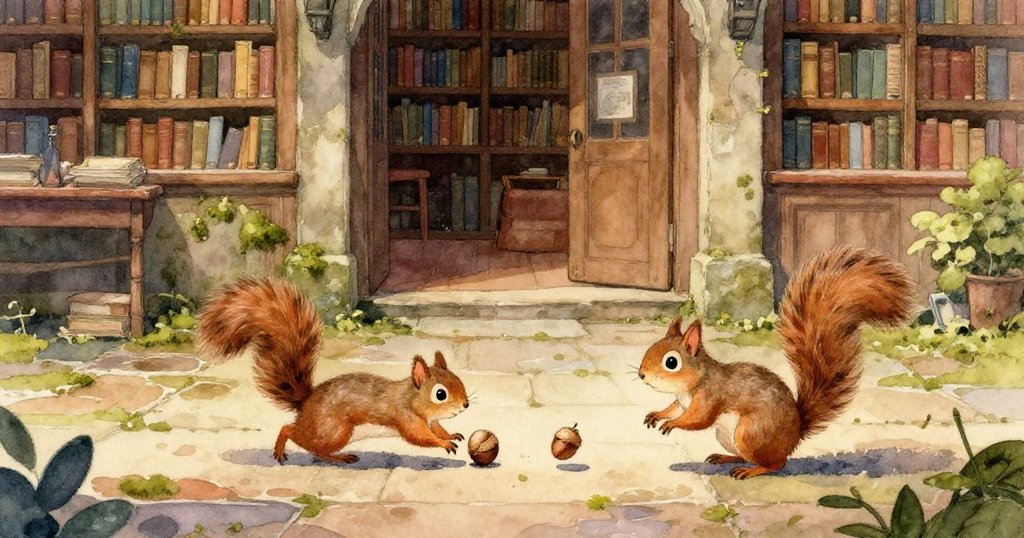 水井內部呈現夢幻水下效果，橡果與肿脹字典靜臥濕潤石階，細波光影交織，略顯神秘