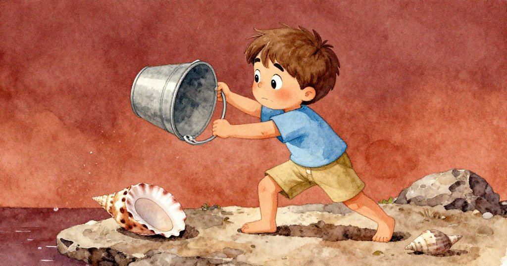 Milo 面對混亂局勢果斷翻轉空桶,不追逐飛鳥,動作充滿智慧與勇氣,背景風起雲湧。