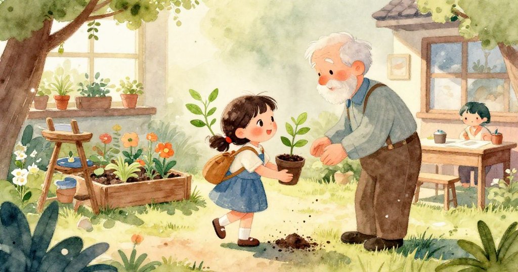 Nina伸手輕觸彩色顏料罐,水珠閃爍在物件表面,展示她對細節及藝術材料的專注探索。