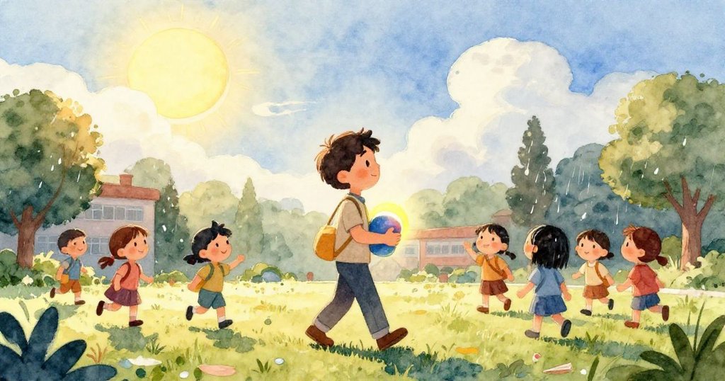 金屬罐在濕潤水坑中滾動,濺起水花擊中米羅鞋面,動感畫面展現突如其來的驚訝。