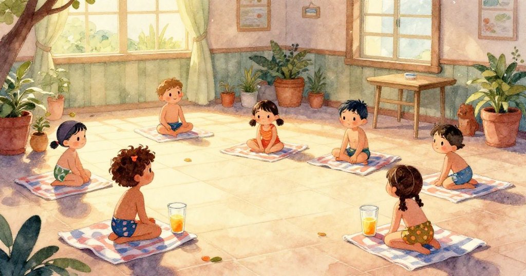 莉娜的手輕輕伸向橙汁杯，細節展現杯面光滑與包內課卡，背景暗示泳池甲板，充滿期待與專注。