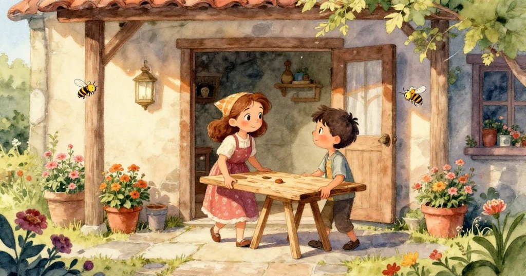 在一個動感傾斜角度中，Mara與Leo的紙風箏被紅藍顏料噴灑，隨微風舞動，呈現自由與驚喜畫面。