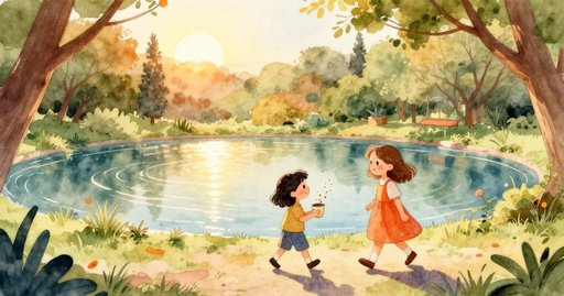 Bright Goldfish Under Leaves