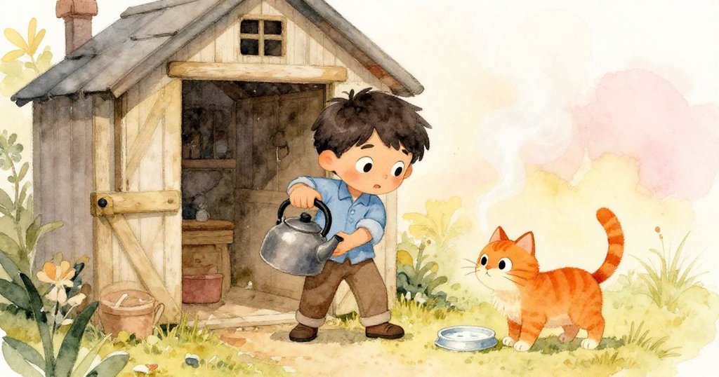 結局場景中，Leo 與橘貓相聚，Leo 平靜提起水壺，橘貓歸向奶盤，溫柔蒸汽緩緩上升，溫馨圓滿。