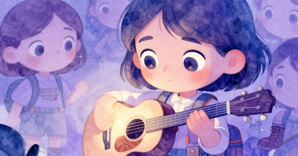 Maya 聚精會神操作回聲譯器，眼神明亮充滿探索熱情，背景透露著微妙光影變化。