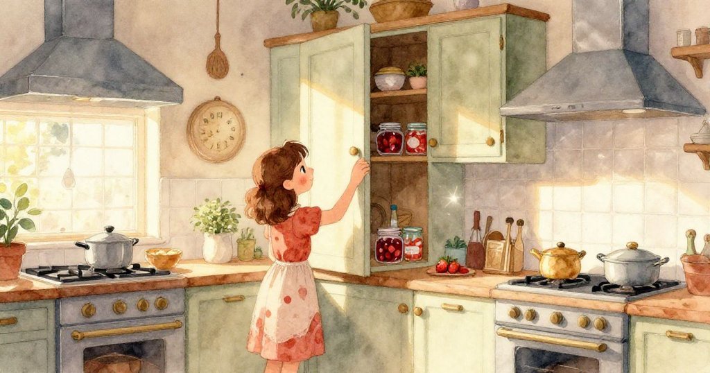 Ella輕觸果醬瓶，手指動作細膩，瓶身透亮水感滴露在木架上，神情專注中展現韻味