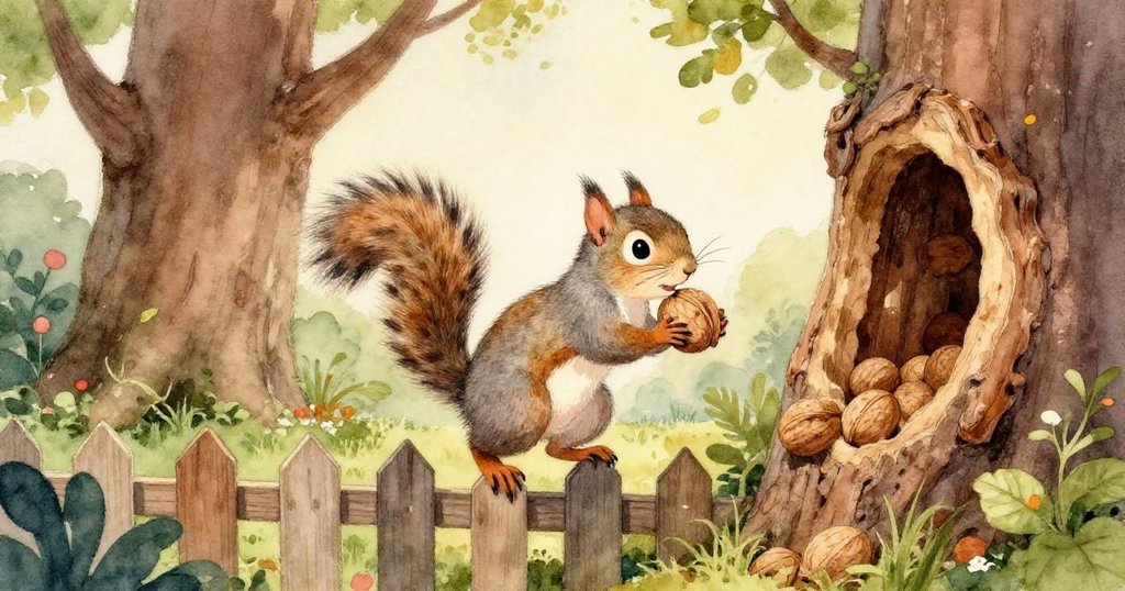 從高處俯視，胡桃在晾衣繩上彈跳後落入舞台上的塑料桶內，鴿子驚飛，情節頗具趣味與轉折。