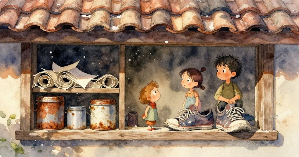 露西亞的手小心提起捲曲銅線,背景中滿是塵埃古舊木架,她流露出探索與發現的熱忱。