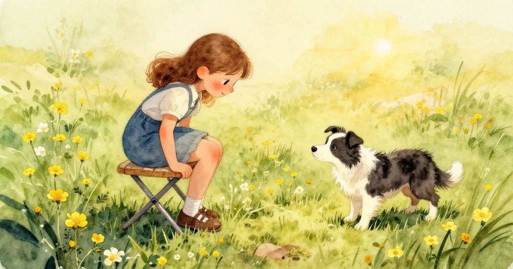 克拉拉輕握畫筆特寫,畫布上意外呈現蜿蜒綠絲帶,細緻觸感中展現創作過程,充滿靈感與期待。