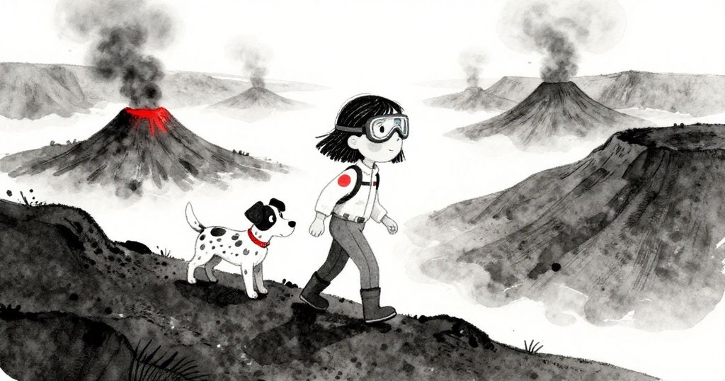 Nora將發現的玻璃瓶收入口袋，下坡時Tig依偎身旁，兩者在廣闊山谷前展現溫馨解脫。