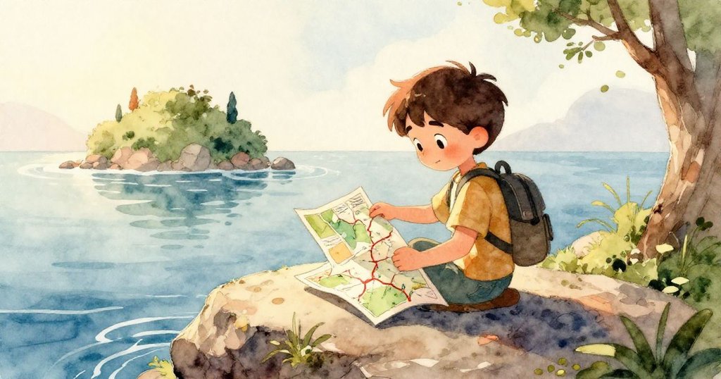 水瓶撞到海螺後滾動，激起細膩水花飛濺於淺水池中，展現冰藍與粉色交織的柔和光影，情節緊湊。