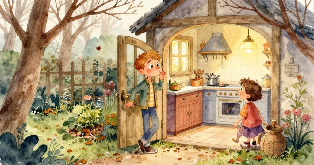 修好的收音機在夢幻光線中發出流動聲波，象徵家族連結與希望，整體溫馨寧靜，結局充滿詩意與和諧。