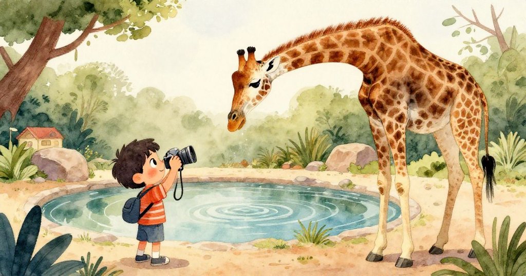 馬可斯的鞋跟壓在綠色軟管上引爆泡沫，從低角度展示屋外動物園小徑上的熱情動態時刻。