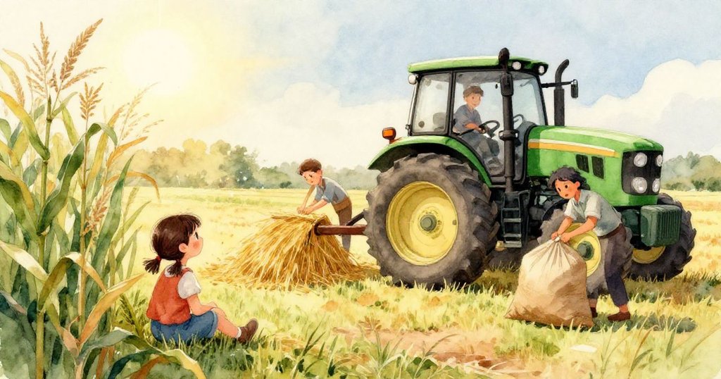 風起云湧，一陣猛風吹起布袋使其滾向水坑，畫面充滿動感與張力，展現大自然的意外變化