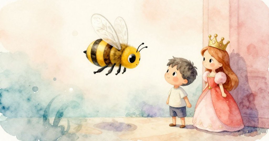 塑料蜂在室內夢幻燈光下下墜，Toy Queen靜觀其變，Sam驚訝，彷彿水中幻境呈現。