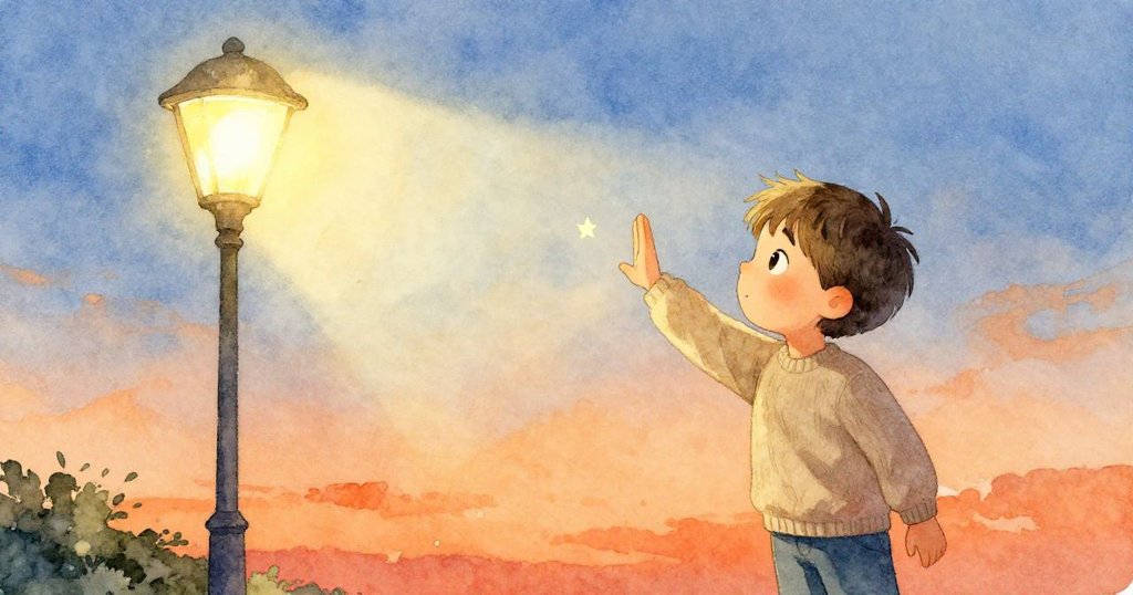 Alex伸手遮擋刺眼燈光，隱藏之星漸顯，畫面充滿期待與神秘，懸念在夜色中蔓延。