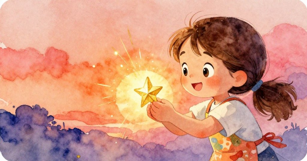 莉莉專注彎曲金星每個尖角，飛散火花映襯明亮房間，近拍呈現動感與細膩情感。