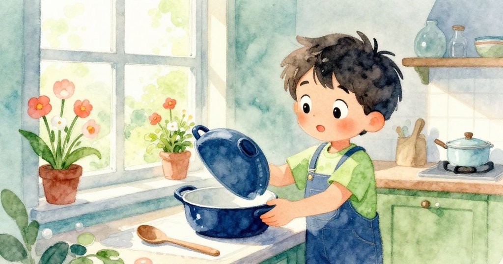 Leo在滿佈春花的廚房中重新排列鍋子,窗外春光灑入,他認真而溫柔地進行著調整,展開故事中段。