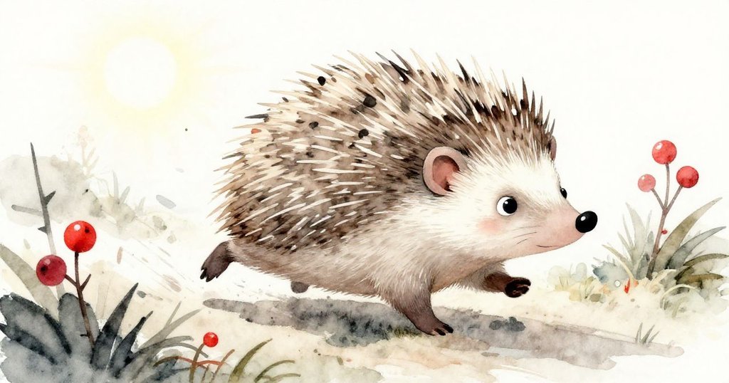 米羅急速繞過結果滿佈紅果的刺叢，表情專注、動作迅捷，展現自然中的小挑戰與果斷。