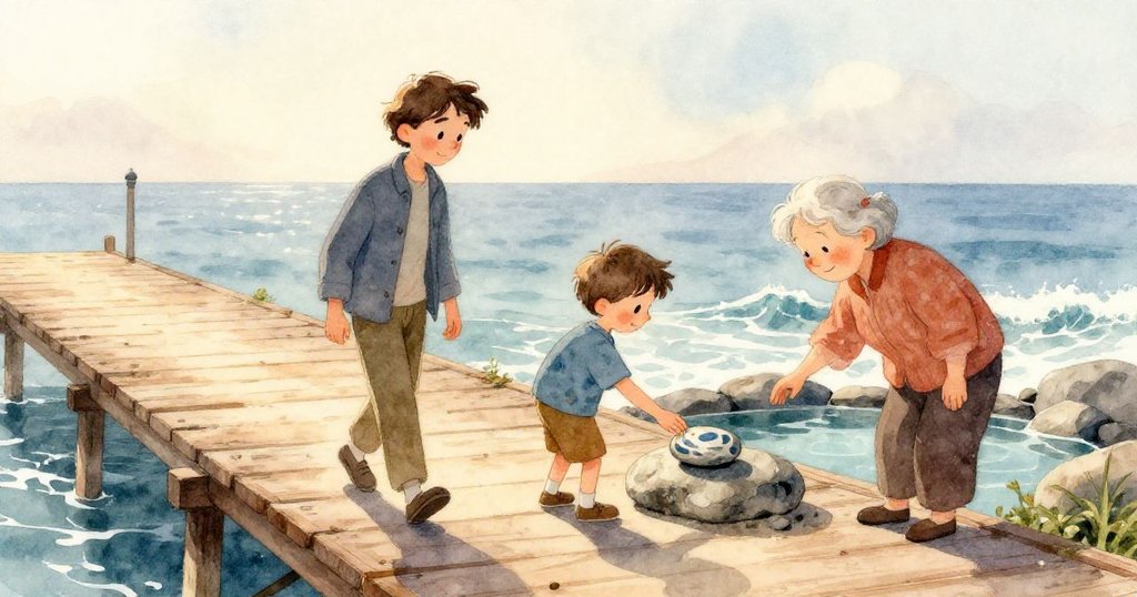 水下世界中,閃亮的螺殼緩緩滑動喚起透明水母起舞,從謹慎探索到生命律動展現幽靜海底詩意。