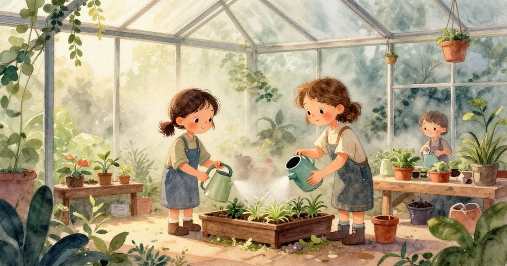 透明蓋子上的水珠在光線映照下反射出柔和霧氣與閃亮樹葉,近距離展示細節與情感發展。