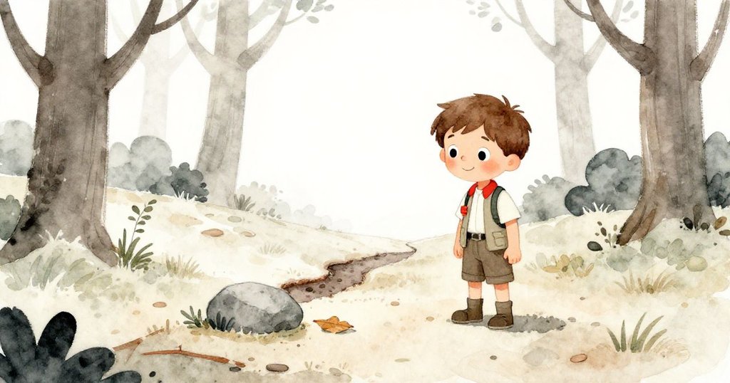 本回到乾燥環境，細看石旁漂浮的小葉，心中洋溢著平靜與滿足，完成溫暖的探險重逢。