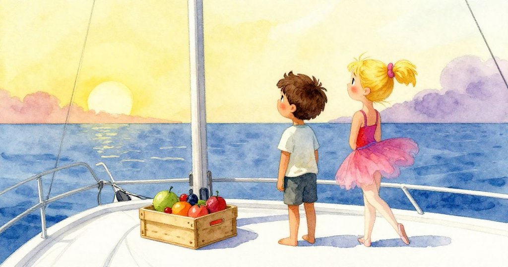 Jonah與Mia最終登上遊艇,濕透但滿懷希望地凝視遠方,果箱穩置旁桅杆,展現冒險後的平靜與新起點。