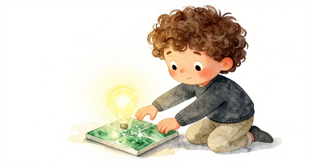 Felix細心放置綠色瓷磚並壓下閃爍小點特殊磚，燈光映照下動作溫柔，散發神秘魔幻氣息。