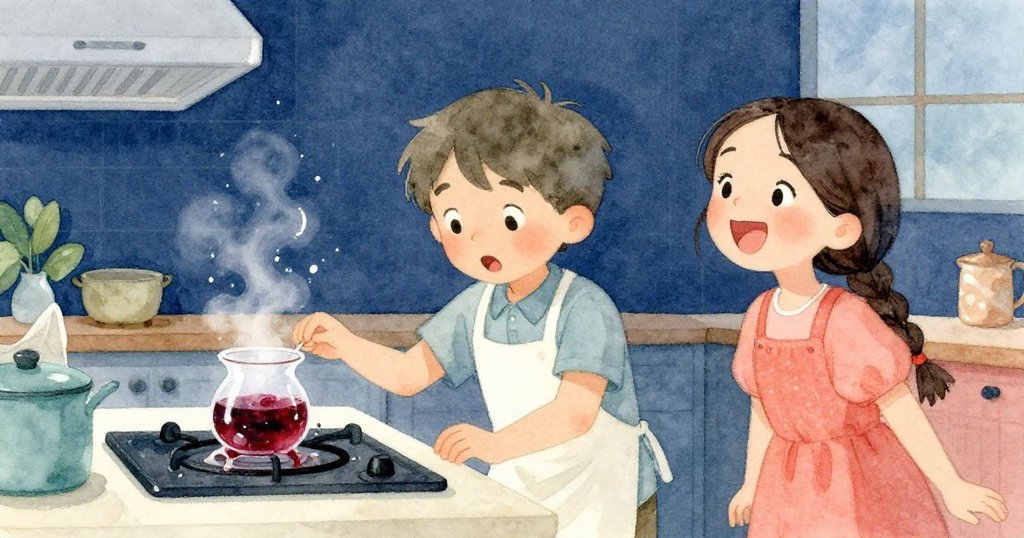 意外的甜蜜灑落頓時驚喜，Hana 輕笑，Ivan 稍顯慌亂，兩人互動展現真情流露。