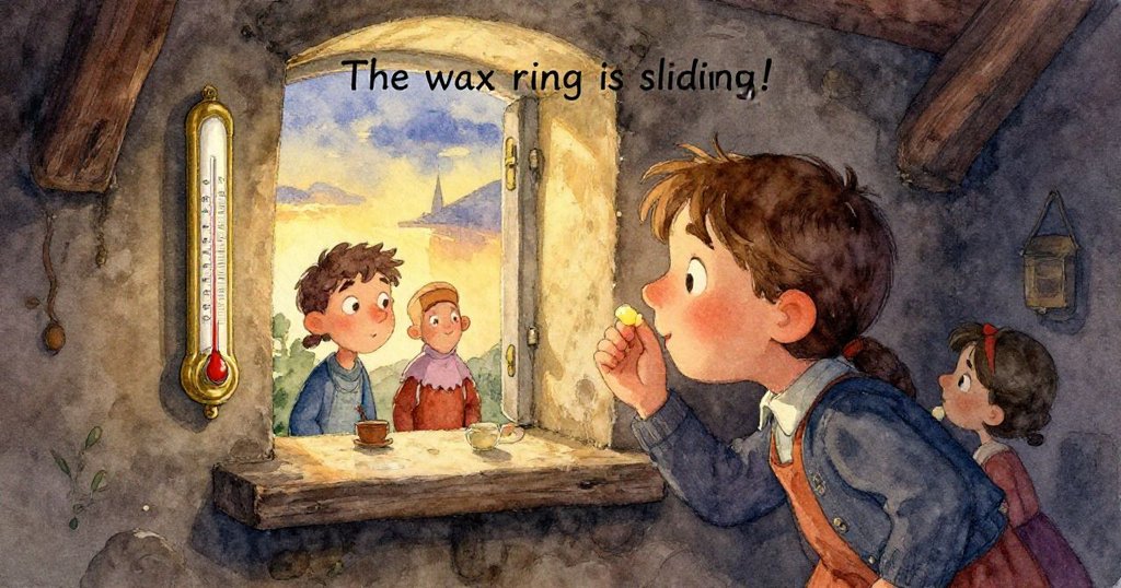 瑞德專注凝視著拇指上的蠟珠，眼神堅毅，室內柔光映出他內心專注的情感。