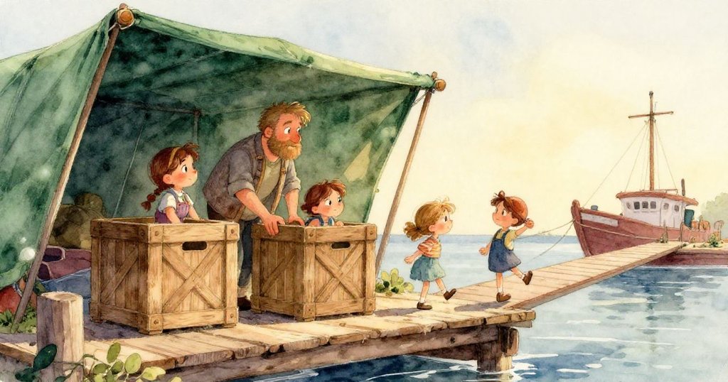 Miles用雙手仔細捏著彈性繩結,展現專注檢查張力的細膩動作,細節豐富而充滿期待。