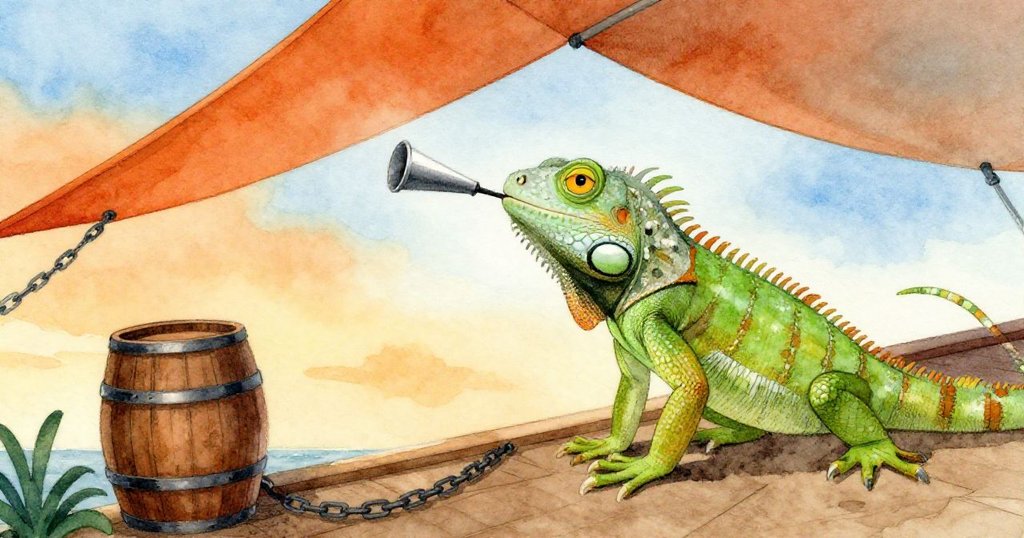 伊吉伊因渡輪的長笛般哨聲驚嚇，迅速豎起身體，帆布與鏈條劇烈震動，碼頭呈現戲劇性動態。